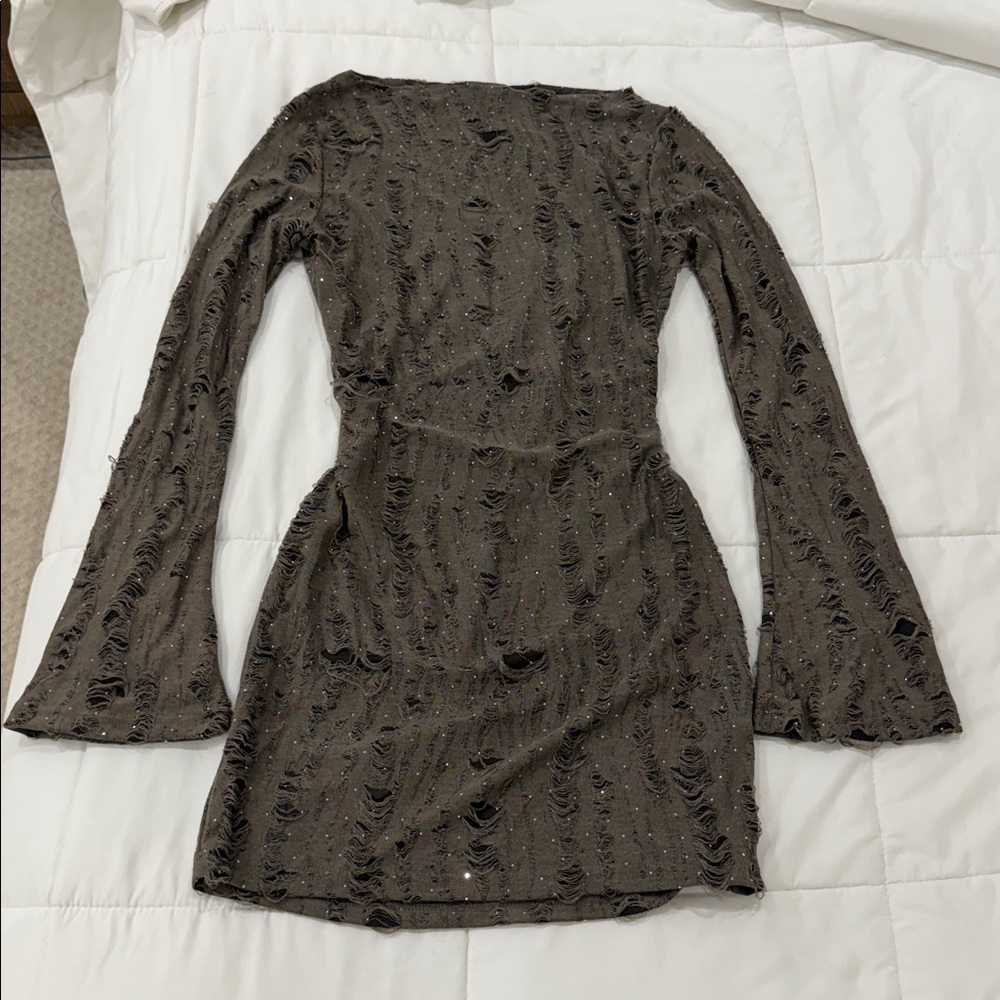 Brown long sleeve dress. Size small. Never worn.